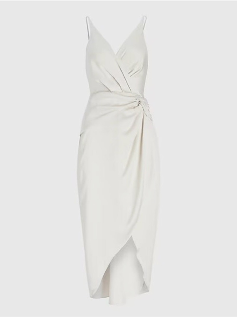 Express Satin Twist Waist Hi-Lo Midi Dress